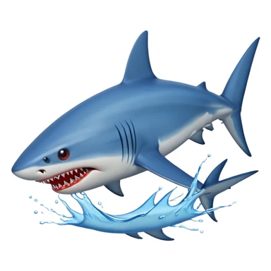 blue Shark attack efferct with blood sticker