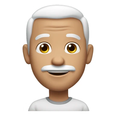 Pixar style, man with shaved head and silver goatee waving  sticker