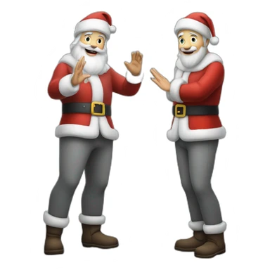 Full height Actively gesturing with hands pale skin Santa Claus in gray sticker