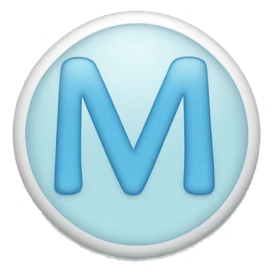 A light blue circle with an M on it  sticker