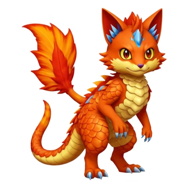 Gabite-Veemon-Digimon-Peppercat-Pokémon-Flamedramon-fusion-animal-hybrid-creature, Full body  sticker