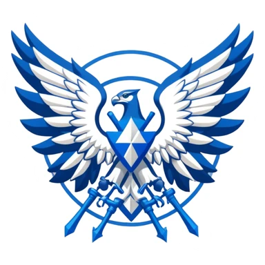 Survey Corps logo from Attack on Titan, Wings of Freedom emblem, overlapping blue and white wings sticker
