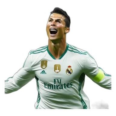 Cristiano Ronaldo celebrating a goal doing the siu sticker