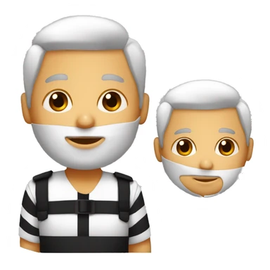 Prisionero blanco con banda negra en los ojos y vestido de mono naranja  sticker