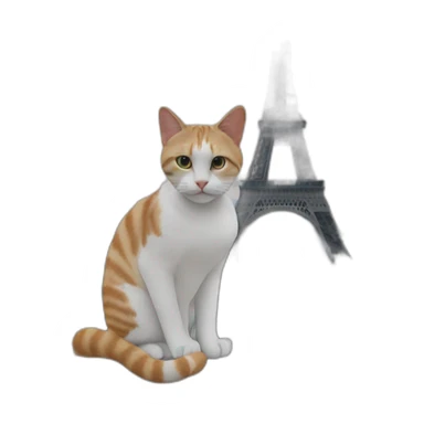 Cat at the top of tour eiffel  sticker