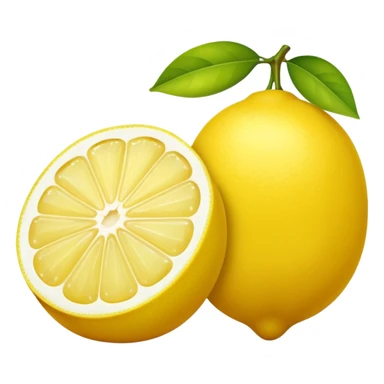 un citron allongé dont un a moitie coupe sticker