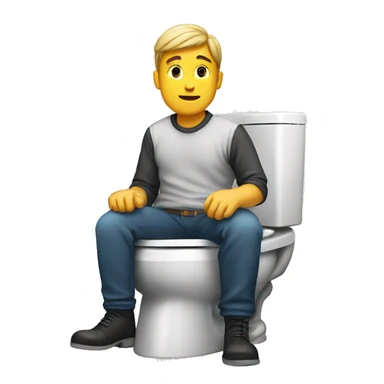 A man sitting on the toilet  sticker