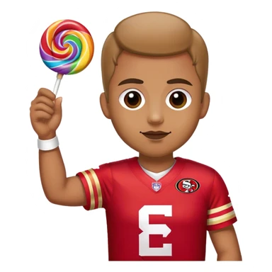 Gay pride 49ers fan licking rainbow lollipop sticker