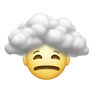 "Head in the Clouds" Emoji: A little face with clouds around its head, as if it were floating in thoughts. It represents being distracted or daydreaming. sticker