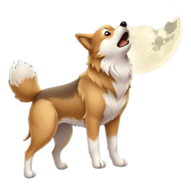 Dog moon sticker