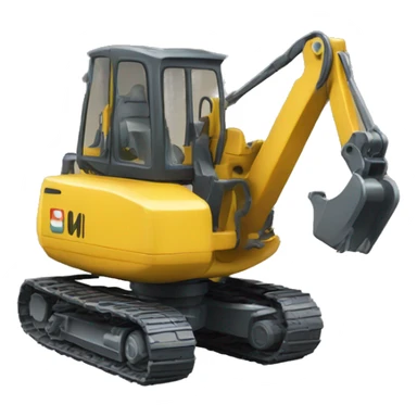 escavadeira hidráulica amarela  sticker