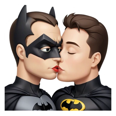 Batman kissing Elon musk sticker