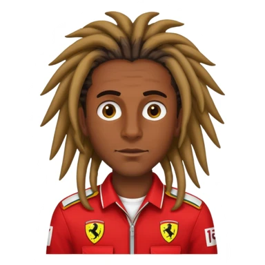 Lewis Hamilton with dreads in ferrari uniform f1 sticker
