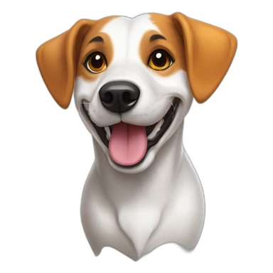 happy old beagle jack russell mix dog with pumpkin sticker