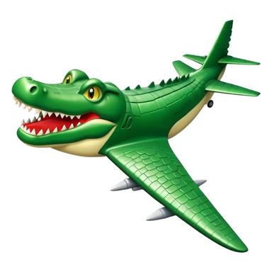 Un avión con cara de cocodrilo sticker
