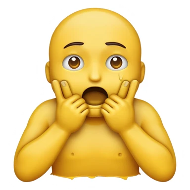 Emoji choking itself with hands sticker