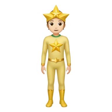 Star with a human full body yellow sticker