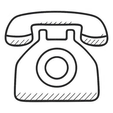 telephone, minimal icon style, very simplified and geometric sticker