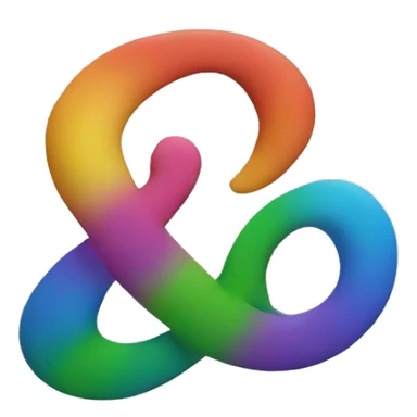 rainbow ampersand  sticker
