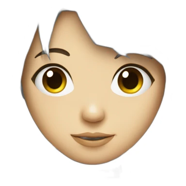 Robot with a cute girl human face sticker