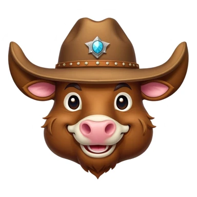 friendly anthropomorphised bull head sticker