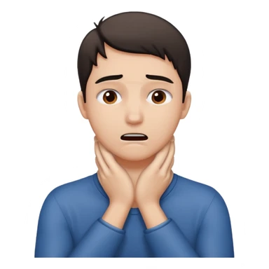 Person grabbing their neck with both hands sticker