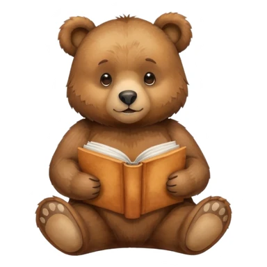 watercolor books and bear sticker