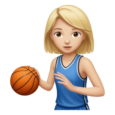 Blonde girl playing basketball  sticker