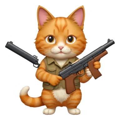 Cat with a gun sticker