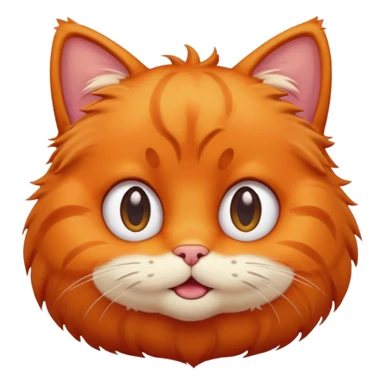Garfield the orange cartoon cat, round face, big eyes, mischievous expression sticker