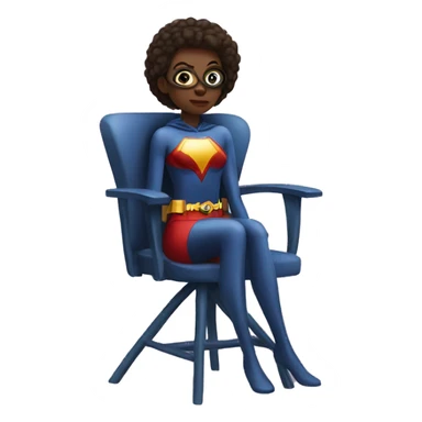 Female Superhero sitting on a chair sticker