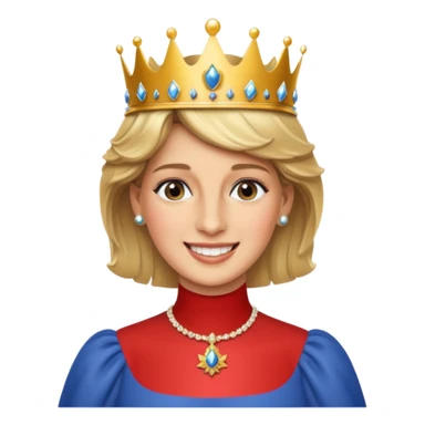 content face, Princess Diana with crown sticker