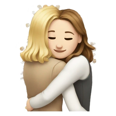 White Girl hugs white girl sticker
