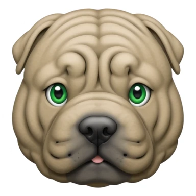 Grey shar pei with green eyes sticker