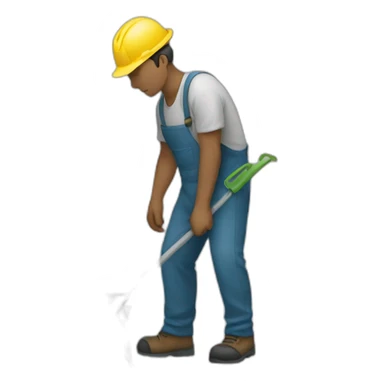 worker weeding sticker