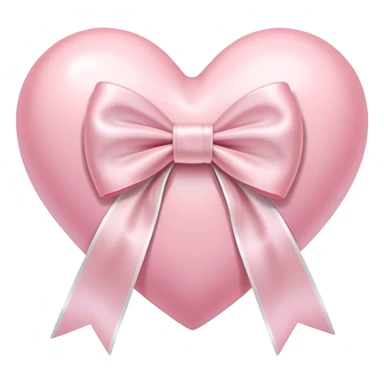 Pastel pink heart with white bow sticker