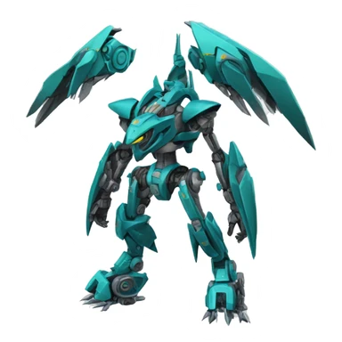 a futuristic mechanical spiky Medabot-raptor-dragon-Bionicle-mecha full body sticker