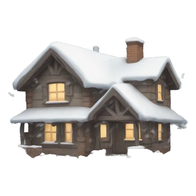 A house with snow covering it sticker