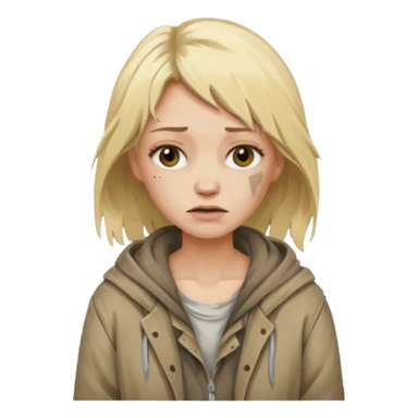 a homeless blonde woman sticker