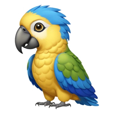 Pappagallo giallo e blu con il giallo sul petto le ali e la coda blu e la fronte poco poco verde sticker