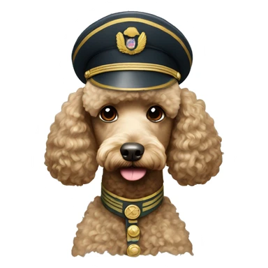 Poodle wearing a military uniform  sticker