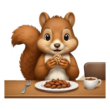 squirrel at a restaurant table sticker