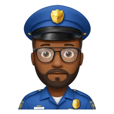 Police officer with glasses and beards black man sticker
