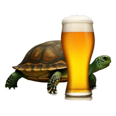 beer next to a turtle on its back sticker