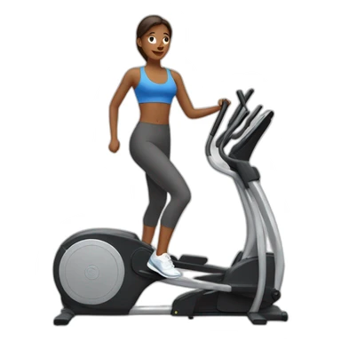 exercise elliptical woman sticker