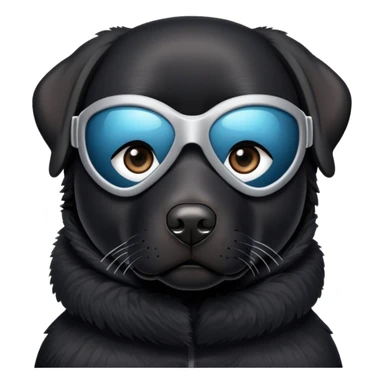 Black lab with ski mask sticker