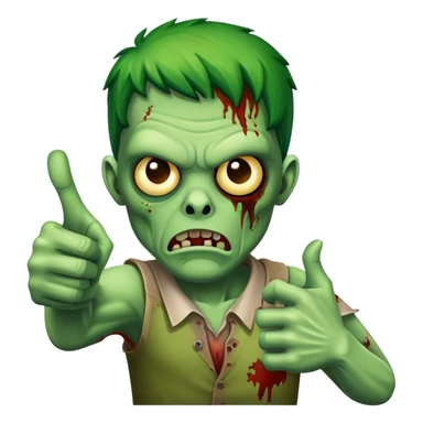 zombie with green skin giving thumbs down sticker
