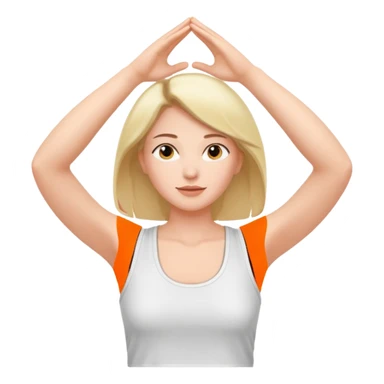 A woman who just woke up, stretching lazily with her hands raised sticker