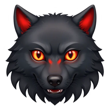 Evil aggressive black wolf with red eyes sticker