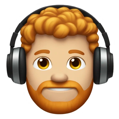 A vary fat ginger haired  guy with black headphones sticker